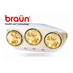 Đèn sưởi nhà tắm Braun BU03G (3 bóng vàng)